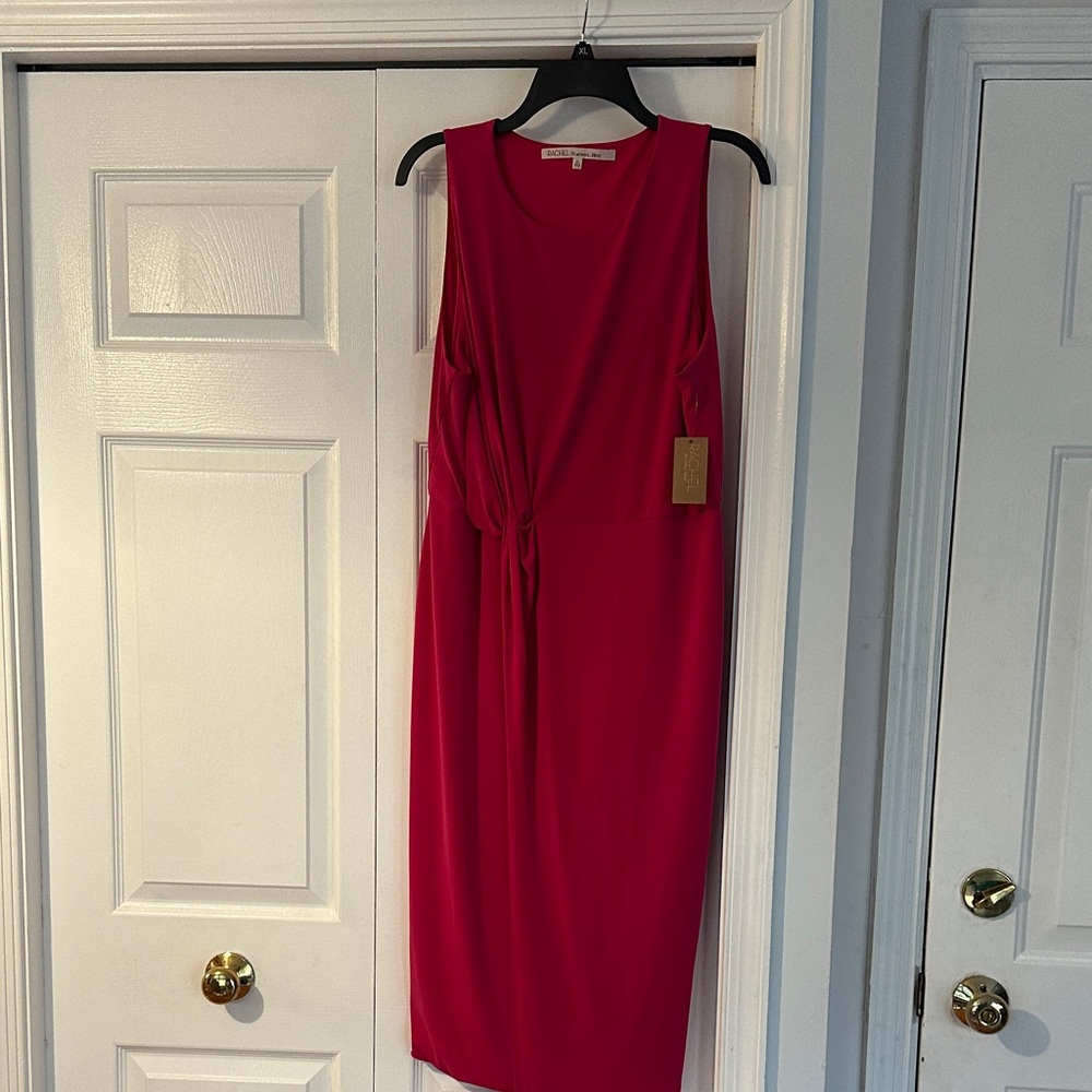 RACHEL Rachel Roy Sleeveless Midi Dress in Bright Fuchsia